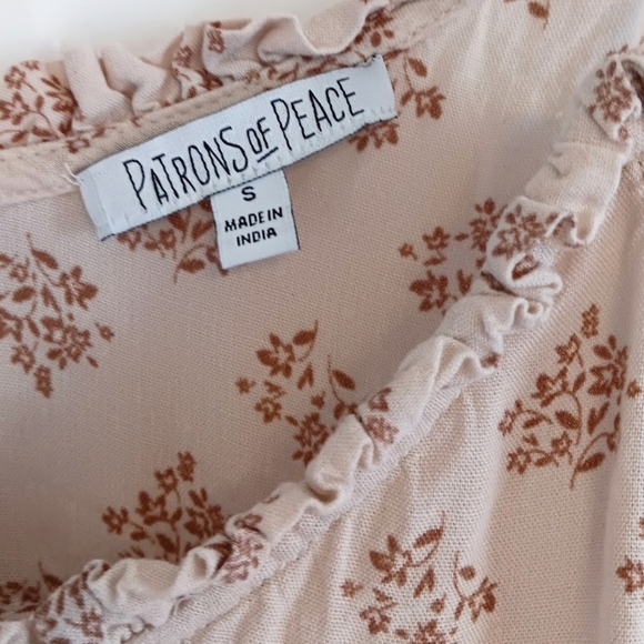 [ Country Outfitter Patrons of Peace Boho Western Floral Tie Shoulder Dress ] - Picture 5 of 10